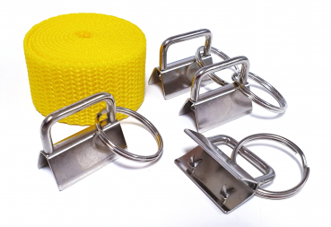 1m x 25mm Gurtband gelb + 4x 25mm Schlüsselbandrohling (2x vorhanden)